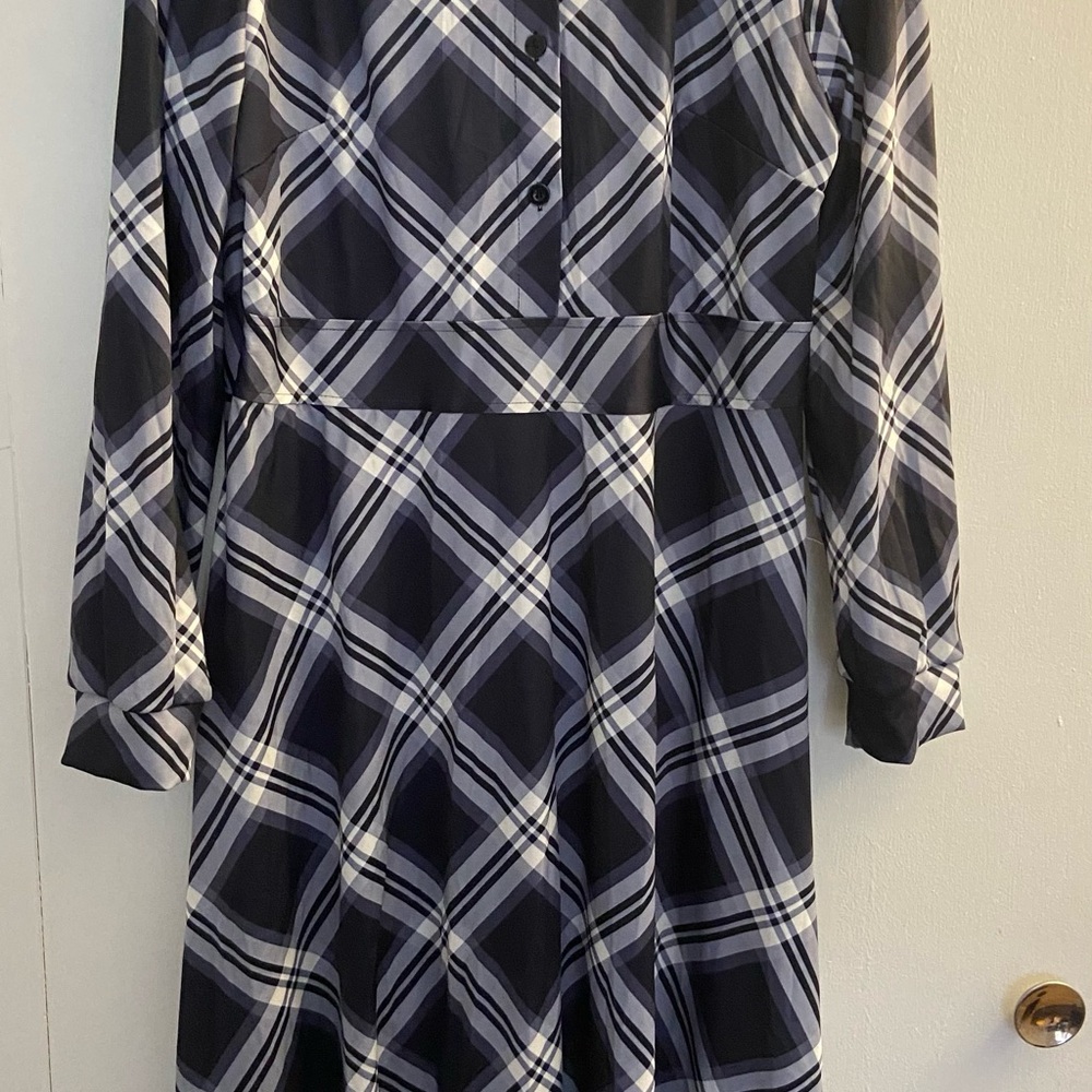 Elegant Black and White Plaid Dress